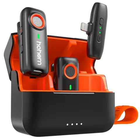Hohem MIC-01 Wireless Lavalier Microfoon voor iPhone, geluidsonderdrukking, 48kHz, 100m (328ft) bereik, 20 uur batterijduur, voor iOS/live streams