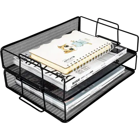 EasyPAG Bac de classement A4 à 2 niveaux, empilable, Noir, Offre annuelle, Sélection cadeaux