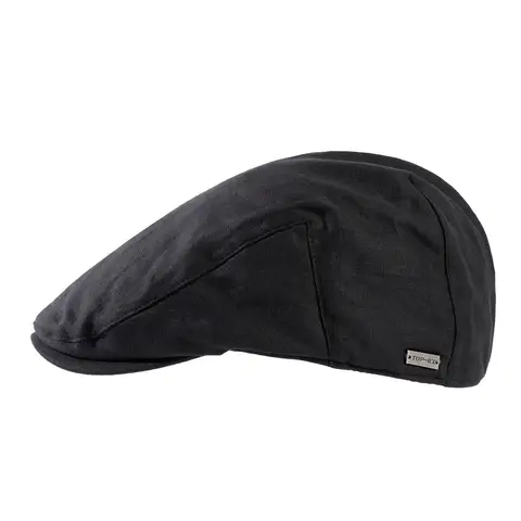 TOP-EX Mens 100% Linen Flat Cap Summer Cooling Newsboy Hats Cotton Lining M/L Black