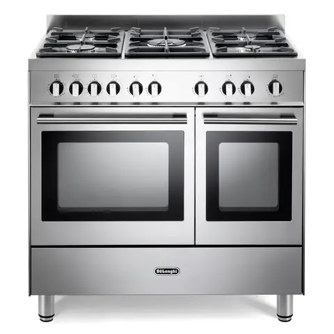 DeLonghi DTR906-G 90cm Gas Range Cooker, Stainless Steel, A Rated