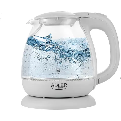 Adler AD 1283G Glaswasserkocher 1.0 Liter 1 Stück 1100W LED-Beleuchtung Grau
