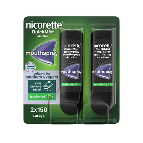 Nicorette QuickMist Mouthspray Freshmint 2 units Quit Vaping Aid