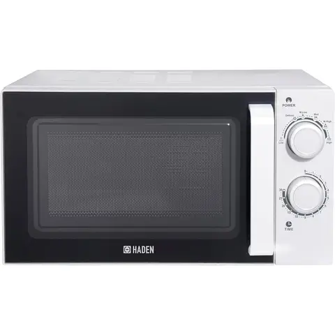 Haden 20L Solo Manual Microwave, Retro, Stainless Steel Interior, 700W, White - 195678