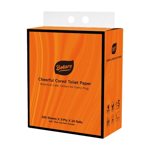 Botare 3-Ply Mega Roll Toilet Paper, 4800 Sheets (24 Rolls, 200 Sheets per Roll), 100% Virgin Pulp, Soft, Thick, Durable & Skin-Friendly, for Home and Bathroom