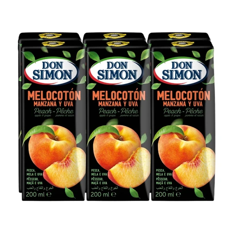 DON SIMON Jus de pêche pomme et raisin briquette pack 6x20cl