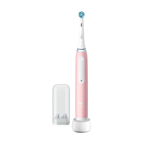 Oral-B iO 3N Elektrische Zahnbürste, Rosa, runde Bürste, weiche Mikrovibrationen, 3 Putzmodi, 1 Ladegerät, 1 Bürstenhalter, wiederaufladbar