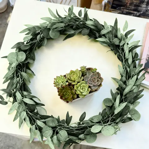 Wei‘s Moment 2 Stück 2 m künstliche Eukalyptus-Girlande mit Weidenblättern, künstliche hängende Grünpflanzen, Tischläufer-Girlande für Hochzeitsdekoration, Hintergrund, Bogen und Wanddeko