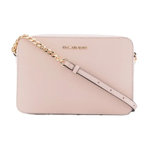 MICHAEL KORS JET SET ITEM Sac bandoulière en cuir Rose poudre doux