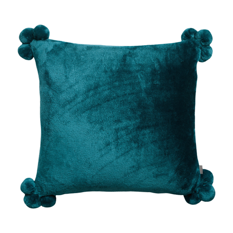 Coussin Décoratif Tender Pompons Paon 45 x 45 cm