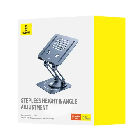 Baseus Support pour ordinateur portable rotatif et pliable UltraStable Pro Series (version triple) Gris sidéral