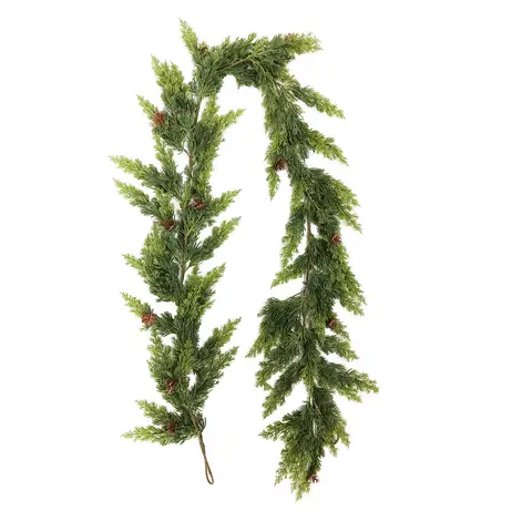 6ft Ingepakte Guirlande met Natuurlijke Dennenappels, Natuurlijk Materiaal: Dennenappels