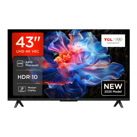 TCL 43V6C 43 Zoll 4K UHD  Smart TV  HDR10+, HVA-Panel, Dolby Vision