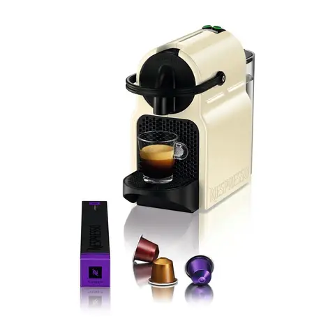 Nespresso EN80.CW Inissia - Machine à café à dosettes - Pression de 19 bars - Design compact - Bac d’égouttement relevable - Blanc crème