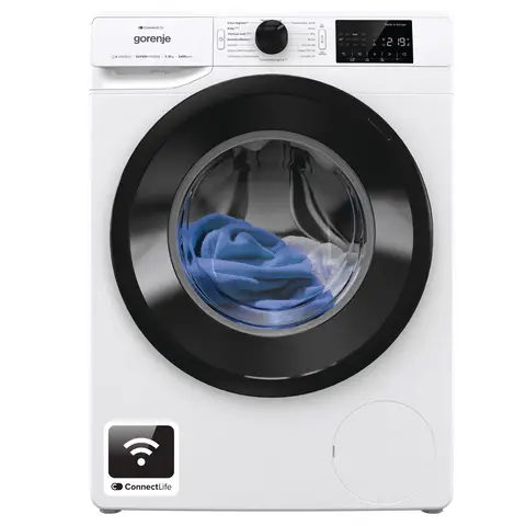 Gorenje WPNEI84A1TS Washing Machine with Steam Function/ConnectLife / 8Kg / 1400 rpm / 15 Programs/Total AquaStop/WaveActive Drum/ExtraHygiene/PowerWash/Quick Wash/EEC: A-10% [Energy Class A]