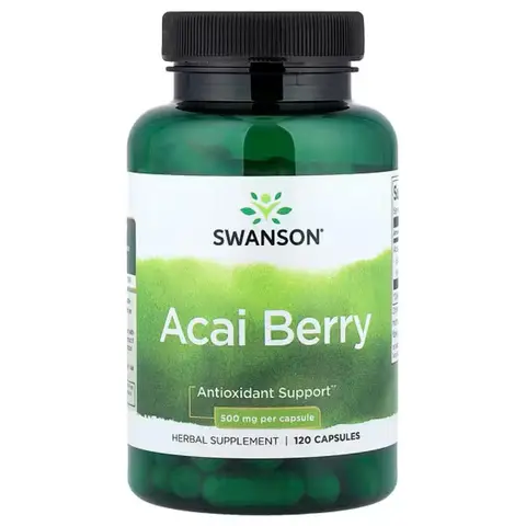 Swanson Acai Berry Antioxidant 500mg Daily Wellness Support Capsules - 120 Capsules