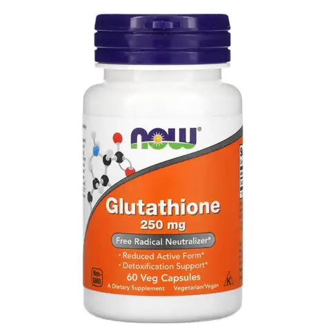 NOW Foods Glutathione Antioxidant 250mg Daily Wellness Support Capsules - 60 Vegan Capsules