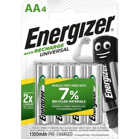 Energizer AA 1300mAh Aufladbar Universal - Packung mit 4 Stück