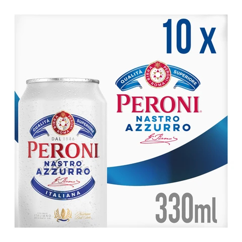 PERONI Nastro Azzurro 10 x 330ml (ABV 5%)