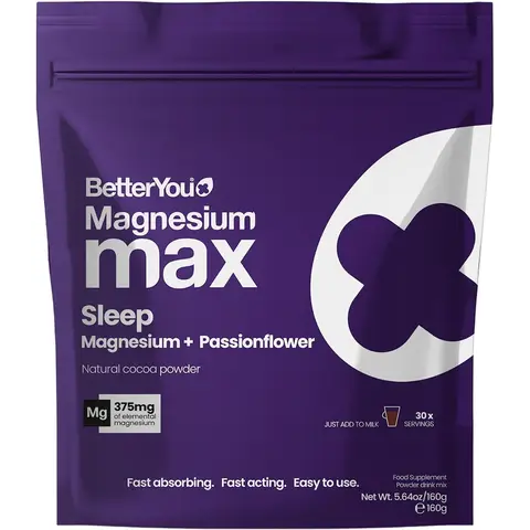 BETTER YOU - Magnesium Max Sleep Powder - Cacao Powder With Magnesium - 160G