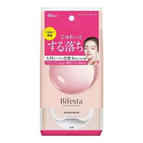 Mandom Bifesta Lingettes nettoyantes hydratantes - 46 pièces