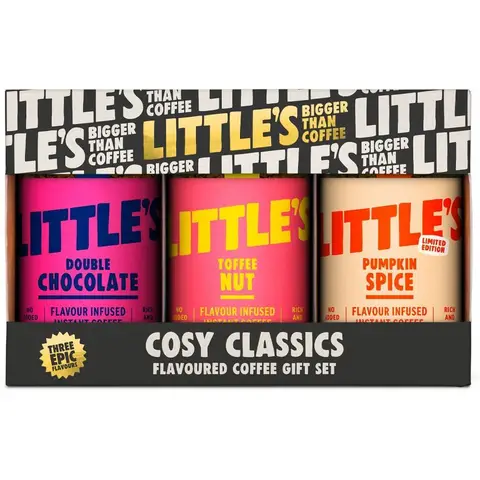 Little's Coffee Cosy Classics Flavoured Coffee Selection Gift Set (Toffee Nut, Double Chocolate, Pumpkin Spice)