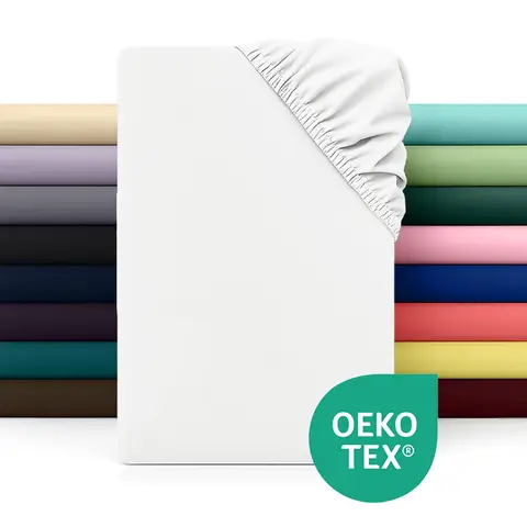 LeBonsoir 150x200cm Fitted Sheet， 30CM/12Inch Deep Pocket - Soft Microfiber， No-Pop Off Elastic， 1 Fitted Sheet Only-White