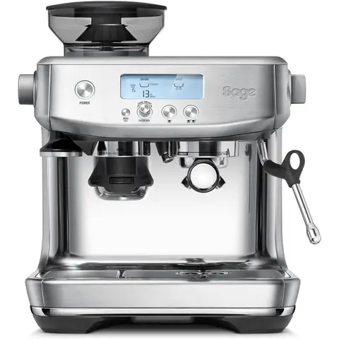 Sage the Barista Pro Espresso Machine, Manual Bean to Cup Coffee Machine, 30 Grind Setting, Professional Steam Wand, Brushed Stainless Steel - SES878BSS4GEU1