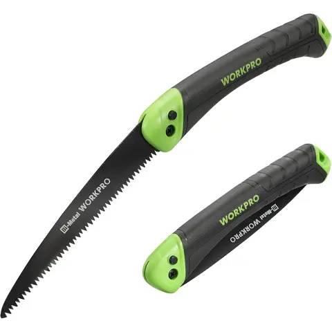 WORKPRO Handsaw Pruning Saw Foldable with Sharp Blades Made of Bi Metal, Multifunctional Folding Saw for Garden, Wood