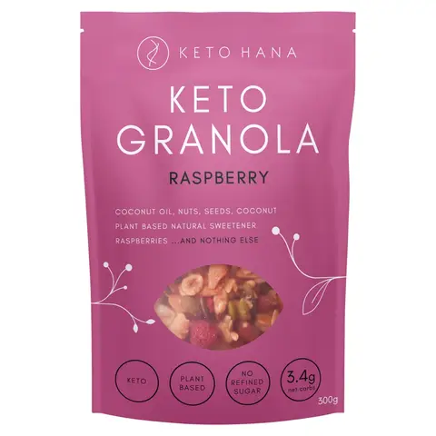 Keto Hana Raspberry Keto Granola 300g