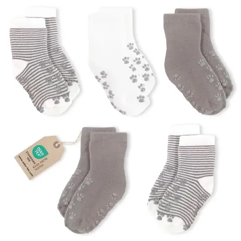 LaLoona Anti Slip Socks 5 Pack - Size 17-18