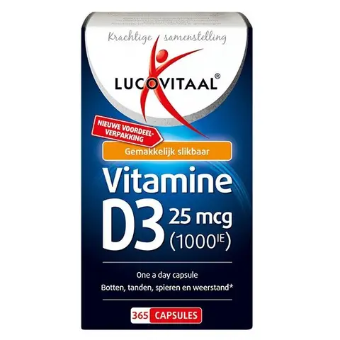 Lucovitaal Vitamine D3 25 mcg (1000 IE) 365 Capsules
