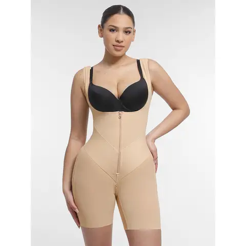 Feelingirl Fajas U-Shaped Firm Control 3-Row Adjustable Straps Chest Support Waist Control Peach Butt Post Surgery Full Body Shapewear for Women S Skin, Couple Gift Perfect Gift