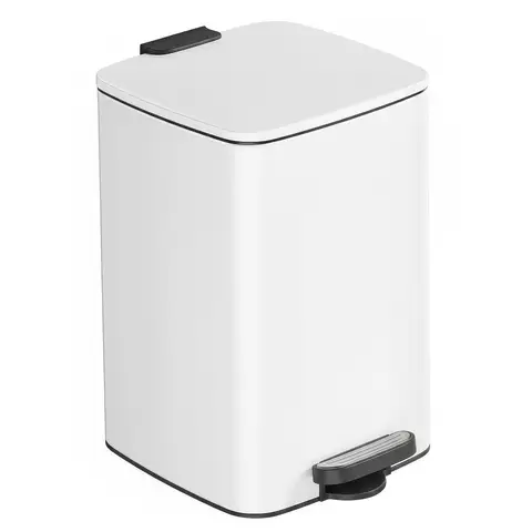 SONGMICSHOME  20L Trash Can, Kitchen Garbage Can, Soft Close and Stays Open, White 