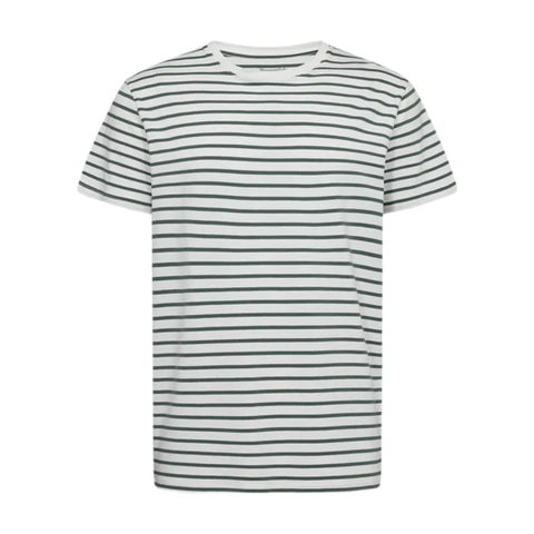 Resteröds T-shirt en bambou à rayures blanc et vert M
