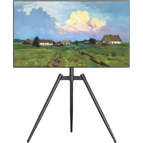 Tripod Easel TV Stand for 32-65 Inch Screen - Swivel and Height Adjustment TV Floor Stand - Max VESA 400x400mm - Max Load 35kgs - Black