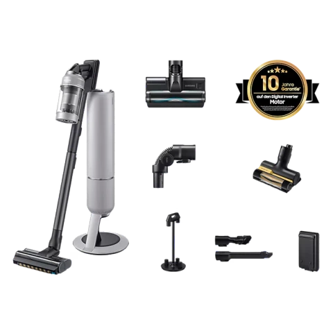 Samsung Bespoke AI Jet PetPRO mit All-in-One Clean Station, 770 W Motorleistung, Pebble Gray VS80F28ELP/WD