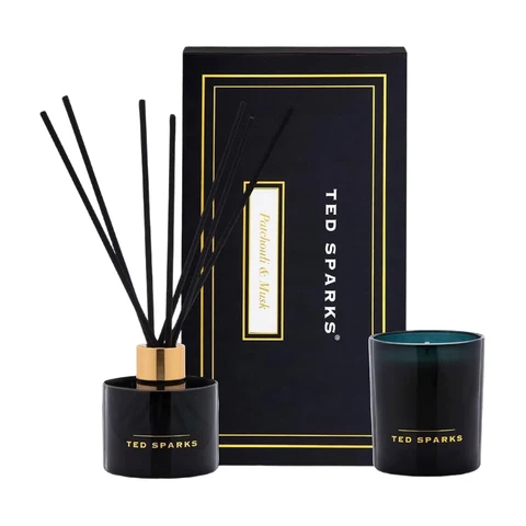 Ted Sparks Patchouli & Musk Kerze & Diffuser 100 ml + 100 g Set 2-teilig