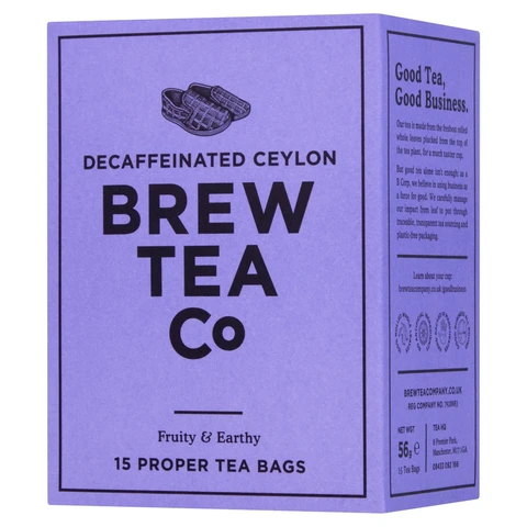 Brew Tea Co - Co2 Decaffinated Tea (15 Proper Tea Bags) - 56g