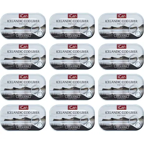 iCan Tinned Cod Liver In Its Own Oil 12x115g