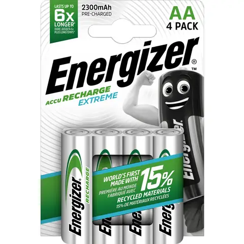 Energizer® Akku, EXTREME, Nickel-Metallhydrid, Mignon, AA, HR6, 1,2 V, 2.300 mAh (4 Stück), Sie erhalten 1 Pack mit 4 Stück