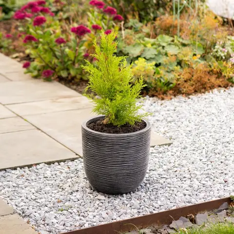 Strata Small Round 35cm (D) x 34cm (H)-Pewter