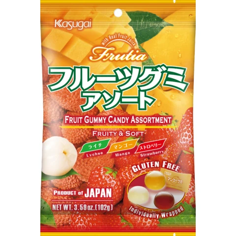 KASUGAI Frutia Fruit Gummy Assortment 102g 春日混合味QQ糖 102g