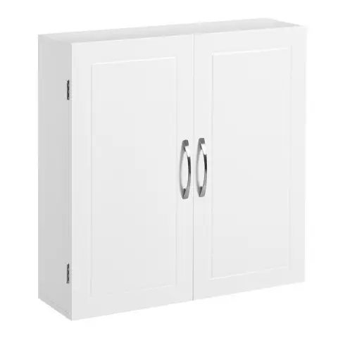 VASAGLE Wall Cabinet, 60x18x60cm, Cloud White