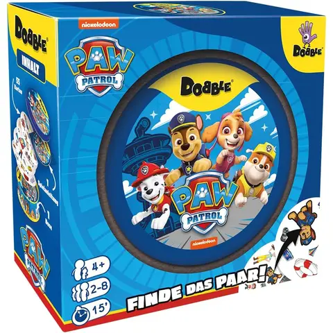 Zygomatic, Dobble Paw Patrol, Eco-Sleeves, Kinderspiel, Kartenspiel, 2-8 Spieler, Ab 4 Jahren, 15 Minuten, Deutsch