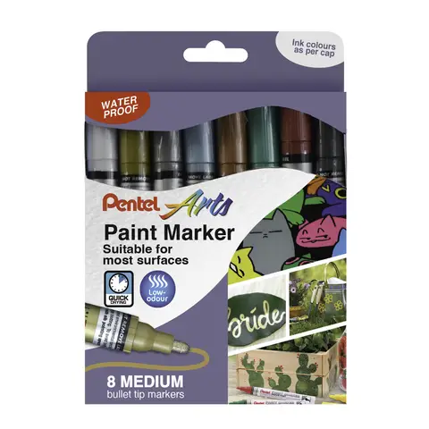Pentel Medium Paint Marker Metallic Colours Pack of 8