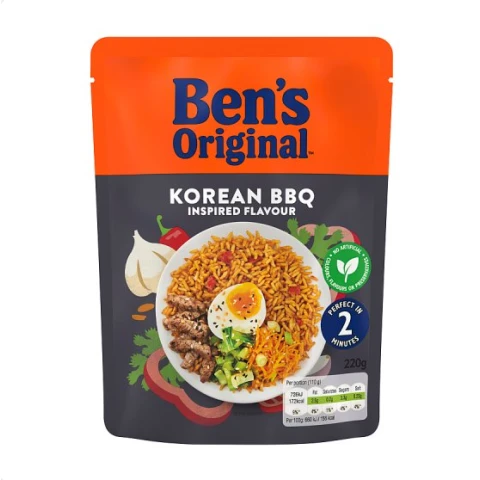 Bens Original Korean Bbq Flavoured Microwave Rice 220g