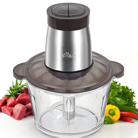 BEAR Zerkleinerer QSJ-D03W5, 2 l, 300 W, 2 Geschwindigkeitsstufen, 304er Edelstahlklingen