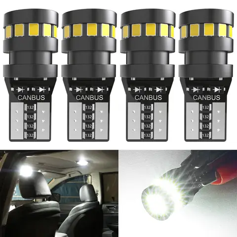 OUSHI W5W LED Bulb, Canbus Error Free T10 501 194 168 2825 12V Replacement Bulbs for Car Interior Dome Map Door Courtesy License Plate Lights, 6500K Xenon White(Pack of 4)
