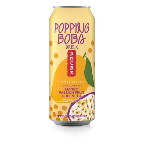 Pocas Popping BB Mango Passion Fruit Green T/Drink 490ml
