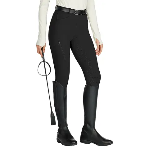 Willit Women's Riding Pants Full Seat Silicone Breeches Equestrian Horseback Riding Tights with Zipped Pocket Black M